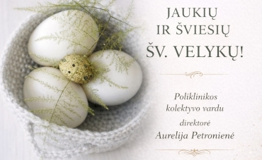 Sveikiname su Šv. Velykomis!