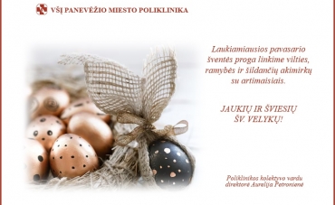 Sveikiname su Šv. Velykomis!